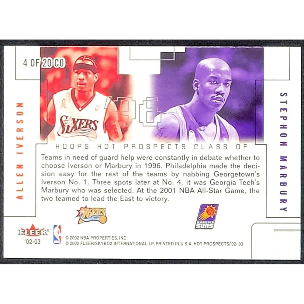 2002-03 HOOPS HOT PROSPECTS ALLEN IVERSON / STEPHON MARBURY CLASS OF SP